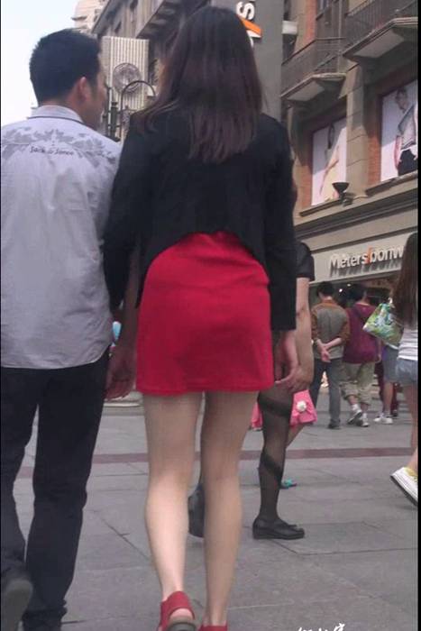 [街拍客视频]jx0668 性感肉丝红裙极品美女